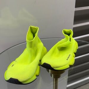 Balenciaga Kids Neon Yellow Sock Sneakers